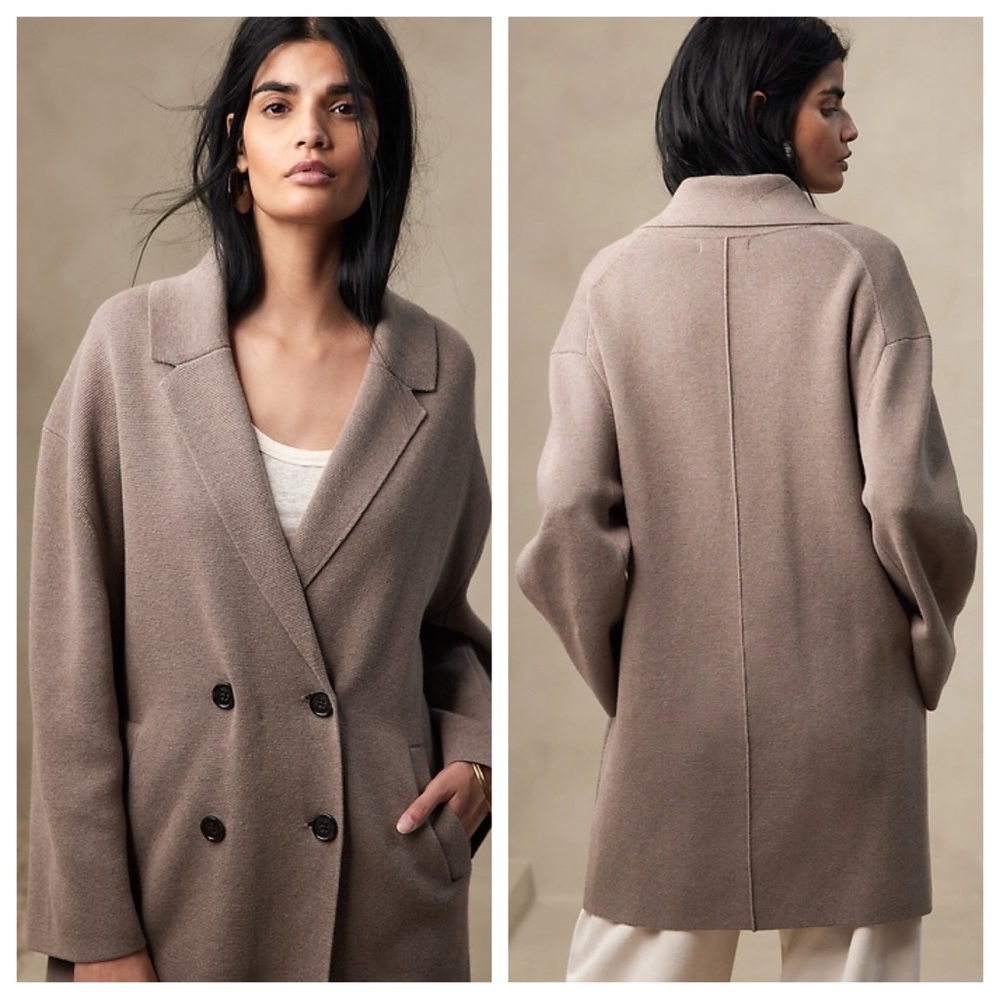 banana republic - mati oversized coatigan cardigan coat heavy knit collared
